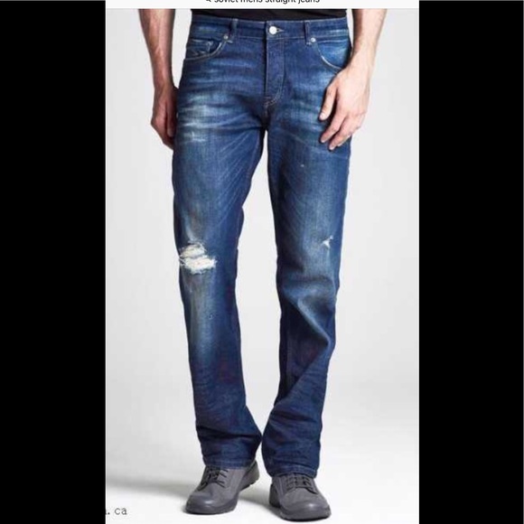 mens straight distressed jeans